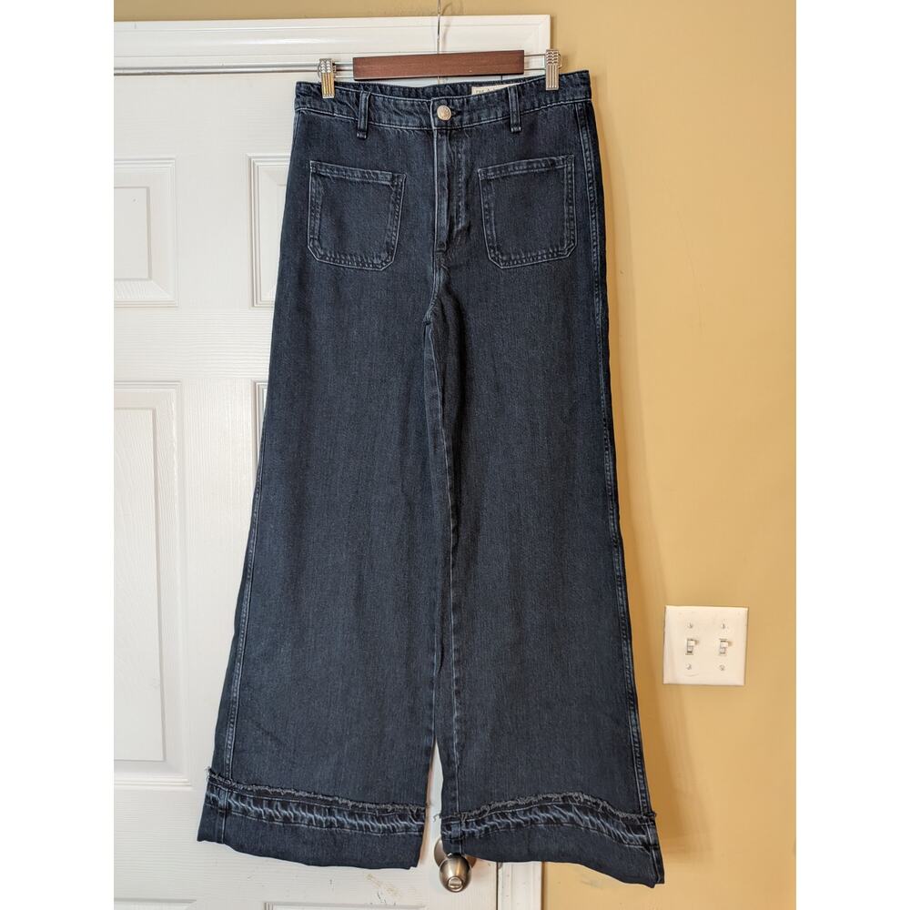 Rag & Bone Marina Mid Rise Wide Leg Jeans Dark Wash Size 27 Minimalist Designer - Picture 3 of 14